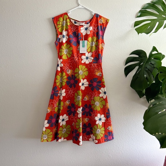 Vintage-Style Fair Trade Cotton Floral Tea Party Summer Dress - NWT - Picture 1 of 9